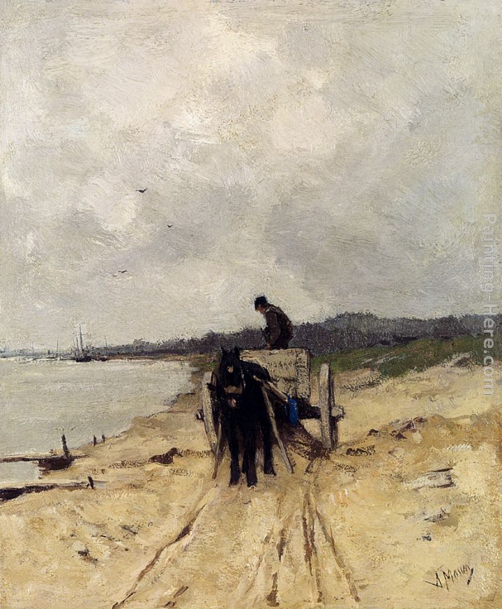 The Sand-Cart painting - Anton Mauve The Sand-Cart art painting